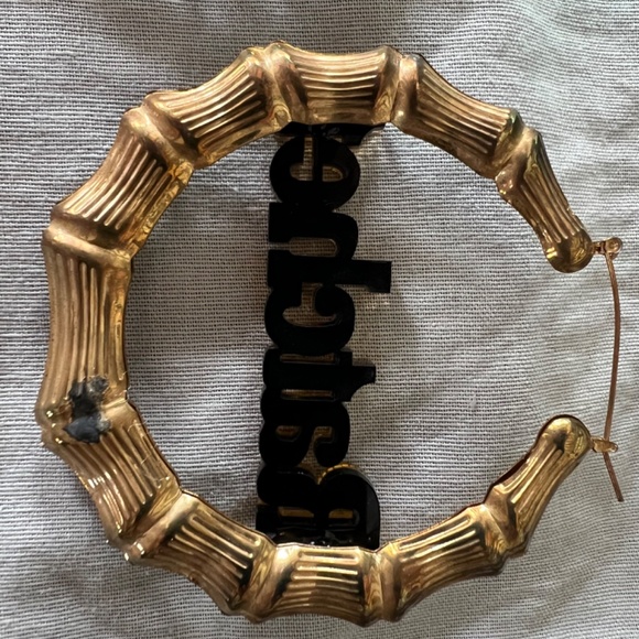 Melody Ehsani Bamboo "Ratchet" Hoop Earrings - Picture 4 of 7